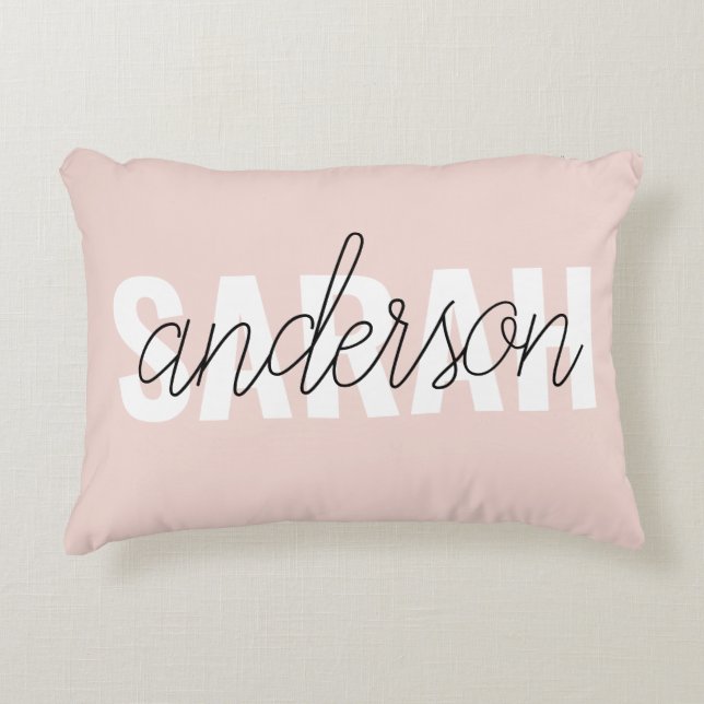 Modern Pastel Roze Beauty, op maat Accent Kussen (Voorkant)