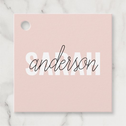 Modern Pastel Roze Beauty, op maat Bedankjes Labels (Voorkant)