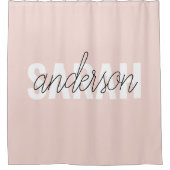 Modern Pastel Roze Beauty, op maat Douchegordijn (Voorkant)