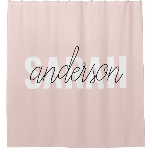 Modern Pastel Roze Beauty, op maat Douchegordijn (Voorkant)