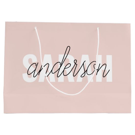 Modern Pastel Roze Beauty, op maat Groot Cadeauzakje (Achterkant)
