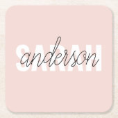 Modern Pastel Roze Beauty, op maat Kartonnen Onderzetters (Voorkant)