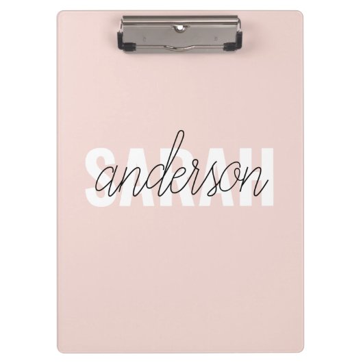 Modern Pastel Roze Beauty, op maat Klembord (Voorkant)