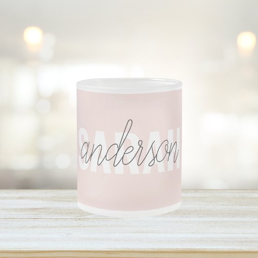 Modern Pastel Roze Beauty, op maat Matglas Koffiemok