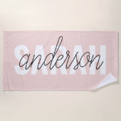 Modern Pastel Roze Beauty, op maat Strandlaken (Voorkant)