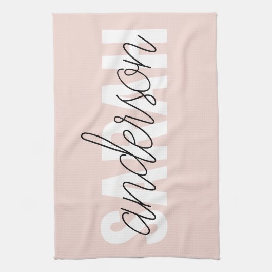 Modern Pastel Roze Beauty, op maat Theedoek (Verticaal)