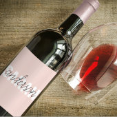 Modern Pastel Roze Beauty, op maat Wijn Etiket