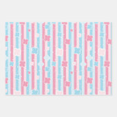 Modern Pastel Roze Blauw Baby shower Inpakpapier Vel (Voorkant)