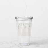 Modern Pastel Roze Bloemen Hallo en u noemt Acryl Drinkbeker (Achterkant)