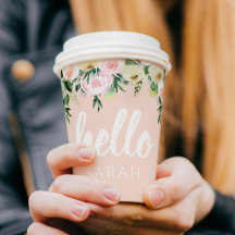 Modern Pastel Roze Bloemen Hallo en u noemt