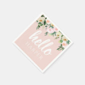 Modern Pastel Roze Bloemen Hallo en u noemt Servet (Hoek)