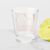 Modern Pastel Roze Bloemen Hallo en u noemt Shot Glas (Achterkant)