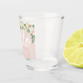 Modern Pastel Roze Bloemen Hallo en u noemt Shot Glas (Rechts)