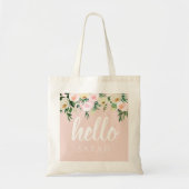 Modern Pastel Roze Bloemen Hallo en u noemt Tote Bag (Voorkant)
