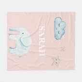 Modern Pastel Roze & Blue Child Name Fleece Deken (Voorkant (Horizontaal))