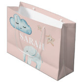 Modern Pastel Roze & Blue Child Name Groot Cadeauzakje (Voorkant Gekanteld)