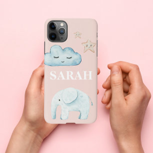 Modern Pastel Roze & Blue Child Name iPhone 11Pro Max Hoesje