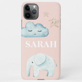 Modern Pastel Roze & Blue Child Name iPhone Hoesje (Achterkant)