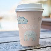 Modern Pastel Roze & Blue Child Name Papieren Bekers