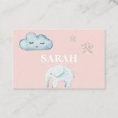 Modern Pastel Roze & Blue Child Name Visitekaartje (Voorkant)