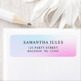 Modern Pastel Roze Cloud Negen retour adres Etiket