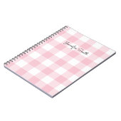 Modern Pastel Roze en White Gingham Check Notitieboek (Linkerzijde)