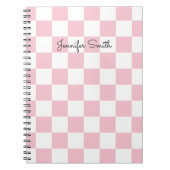 Modern Pastel Roze en Witte Controleur Notitieboek (Voorkant)