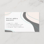 Modern pastel roze grijs blauwgroen abstract pense visitekaartje (Achterkant)