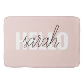 Modern Pastel Roze Hallo en u noemt Badmat (Voorkant)