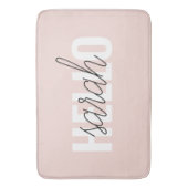 Modern Pastel Roze Hallo en u noemt Badmat (Voorkant Verticaal)