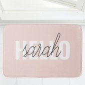 Modern Pastel Roze Hallo en u noemt Badmat