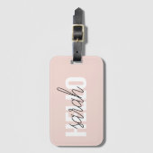 Modern Pastel Roze Hallo en u noemt Bagagelabel (Voorkant (verticaal))