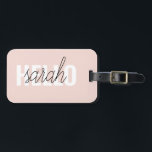 Modern Pastel Roze Hallo en u noemt Bagagelabel<br><div class="desc">Modern Pastel Roze Hallo en u noemt</div>