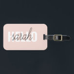 Modern Pastel Roze Hallo en u noemt Bagagelabel<br><div class="desc">Modern Pastel Roze Hallo en u noemt</div>