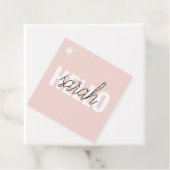 Modern Pastel Roze Hallo en u noemt Bedankjes Labels (In situ)