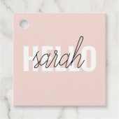 Modern Pastel Roze Hallo en u noemt Bedankjes Labels (Voorkant)