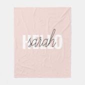 Modern Pastel Roze Hallo en u noemt Fleece Deken (Voorkant)