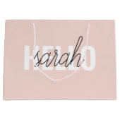 Modern Pastel Roze Hallo en u noemt Groot Cadeauzakje (Voorkant)