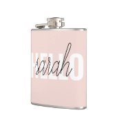 Modern Pastel Roze Hallo en u noemt Heupfles (Links)