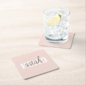 Modern Pastel Roze Hallo en u noemt Kartonnen Onderzetters (Insitu)