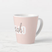 Modern Pastel Roze Hallo en u noemt Latte Mok (Rechterhoek)