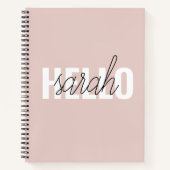 Modern Pastel Roze Hallo en u noemt Notitieboek (Voorkant)