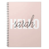 Modern Pastel Roze Hallo en u noemt Notitieboek (Voorkant)