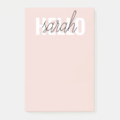 Modern Pastel Roze Hallo en u noemt Post-it® Notes (Voorkant)