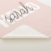 Modern Pastel Roze Hallo en u noemt Sherpa Deken (3/4)