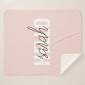 Modern Pastel Roze Hallo en u noemt Sherpa Deken (Voorkant (horizontaal))