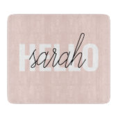 Modern Pastel Roze Hallo en u noemt Snijplank (Voorkant)