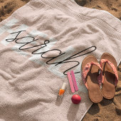 Modern Pastel Roze Hallo en u noemt Strandlaken