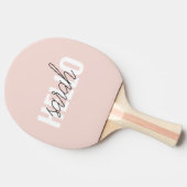 Modern Pastel Roze Hallo en u noemt Tafeltennisbatje (Zijkant)