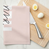 Modern Pastel Roze Hallo en u noemt Theedoek (Quarter Fold)